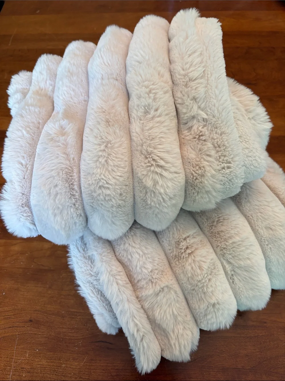 Frye Channel Stitch Faux Fur Pillow Covers Set of 2